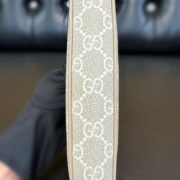 Gucci Ophidia mini bag in beige and white GG Supreme Leather & Canva handbag - Picture 8 of 12